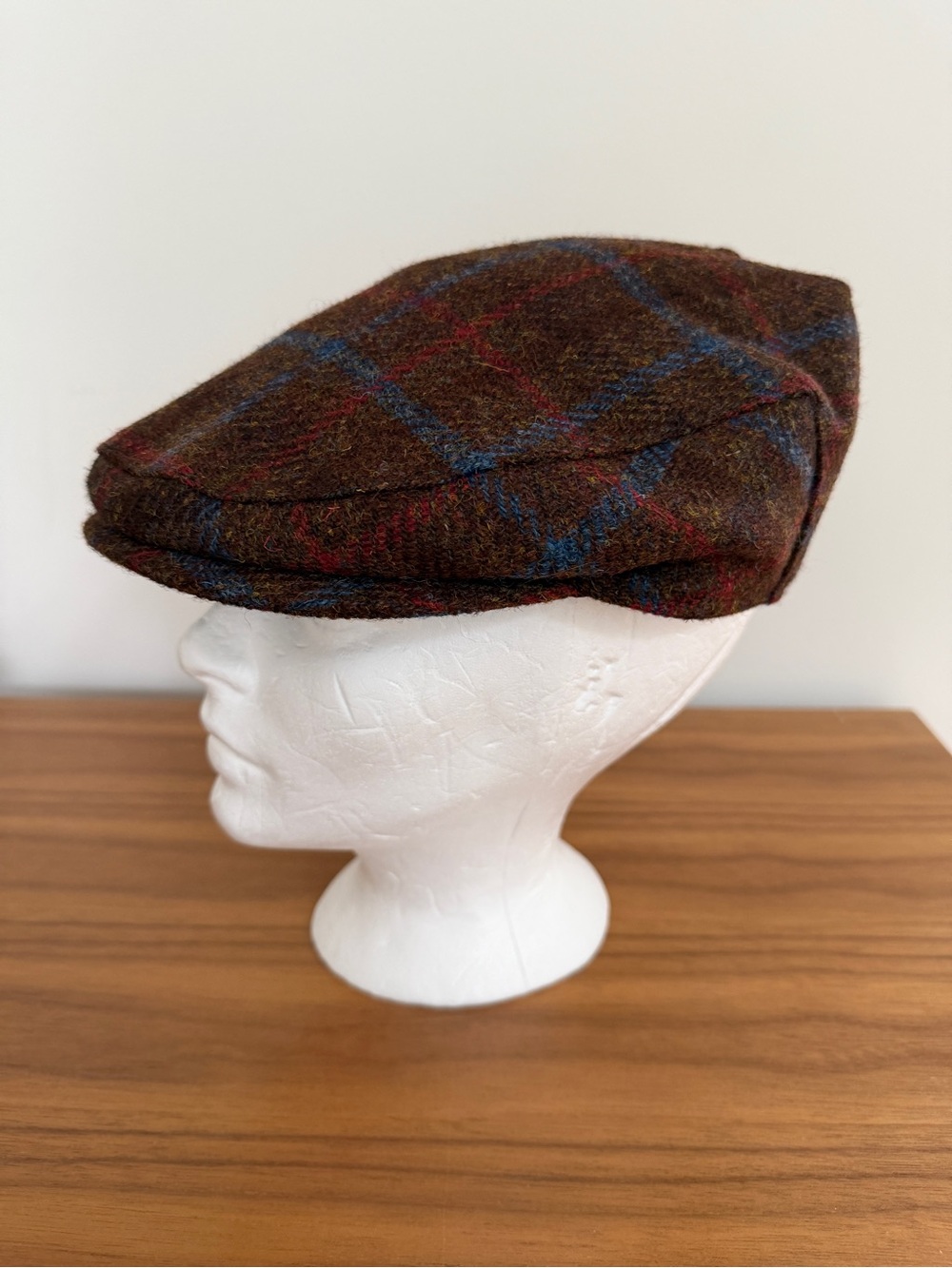 GLEN APPIN Harris Tweed Wool Country Flat Cap Brown Check Academia Countrycore